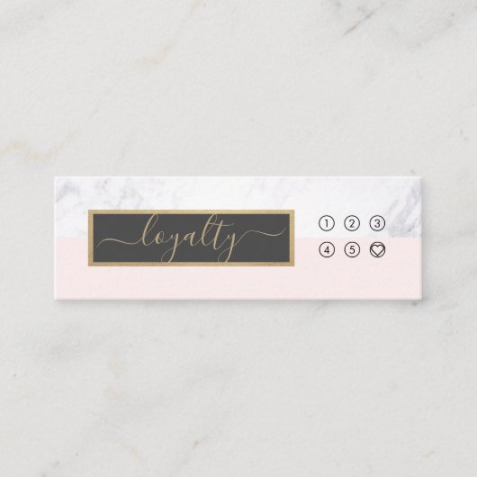 Moderne elegante kalligrafie Blush & Gray Loyalty Mini Visitekaartje (Voorkant)
