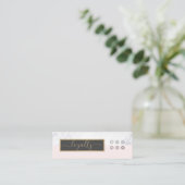 Moderne elegante kalligrafie Blush & Gray Loyalty Mini Visitekaartje (Staand voorkant)