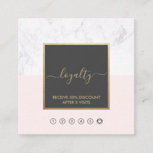 Moderne elegante kalligrafie Blush & Gray Loyalty Vierkante Visitekaartje