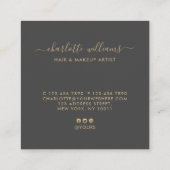 Moderne elegante kalligrafie Blush & Gray Loyalty Vierkante Visitekaartje (Achterkant)