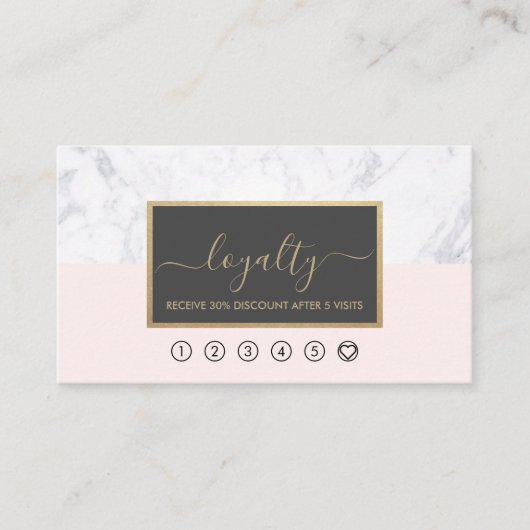 Moderne elegante kalligrafie Blush & Gray Loyalty Visitekaartje (Voorkant)