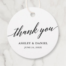 Moderne elegante kalligrafie bruiloft dank u bedankjes labels