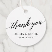 Moderne elegante kalligrafie bruiloft dank u bedankjes labels (Voorkant)