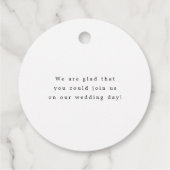 Moderne elegante kalligrafie bruiloft dank u bedankjes labels (Achterkant)