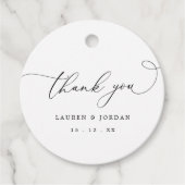 Moderne elegante kalligrafie bruiloft dank u bedankjes labels (Voorkant)