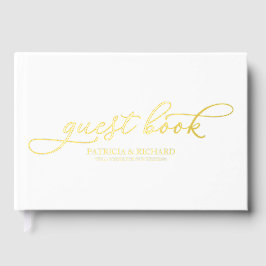 Moderne Elegante Kalligrafie Bruiloft Gastenboek