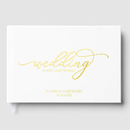 Moderne Elegante Kalligrafie Bruiloft Gastenboek