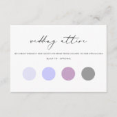 Moderne elegante kalligrafie bruiloft kleding kleu informatiekaartje (Voorkant)