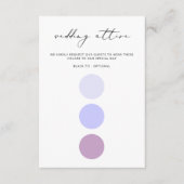 Moderne elegante kalligrafie bruiloft kleding kleu informatiekaartje (Voorkant)
