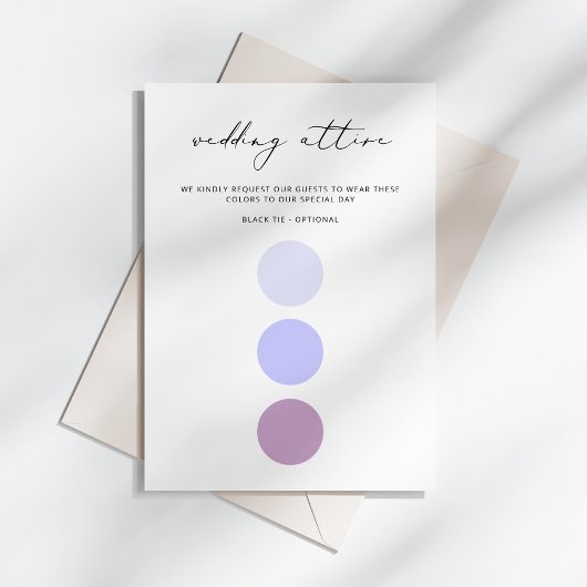 Moderne elegante kalligrafie bruiloft kleding kleu informatiekaartje