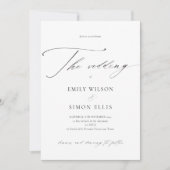 Moderne elegante kalligrafie bruiloft uitnodiging (Voorkant)