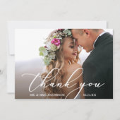 Moderne elegante kalligrafie Dank je Kaart (Voorkant)