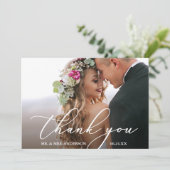 Moderne elegante kalligrafie Dank je Kaart (Staand voorkant)