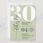 Moderne Elegante Kalligrafie Dertig 30e Verjaardag Kaart (Voorkant)