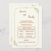 Moderne elegante kalligrafie Eenvoudige bruiloft Kaart (Voorkant / Achterkant)