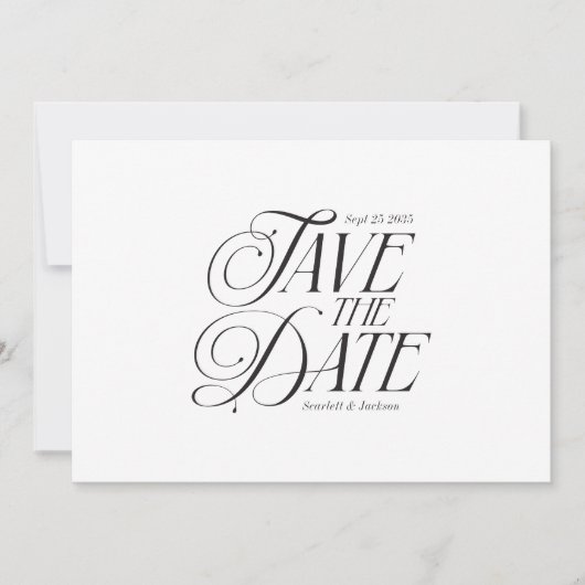 Moderne elegante kalligrafie Eenvoudige bruiloft Save The Date (Voorkant)