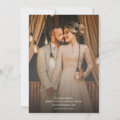 Moderne Elegante Kalligrafie Foto Huwelijksportret Save The Date (Achterkant)