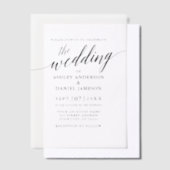 Moderne elegante kalligrafie foto overlay vellum uitnodigingen (Offset)