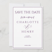 Moderne Elegante Kalligrafie Foto QR Code  Save The Date (Voorkant)