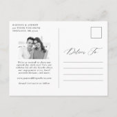 Moderne Elegante Kalligrafie Foto Save the Date Aankondigingskaart (Achterkant)