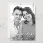 Moderne Elegante Kalligrafie Foto Save the Date Magnetische Uitnodiging (Voorkant)