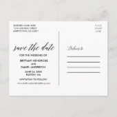 Moderne elegante kalligrafie foto slaat de datum o briefkaart (Achterkant)