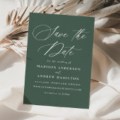 Moderne Elegante Kalligrafie Groene bruiloft Save The Date