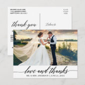 Moderne Elegante Kalligrafie Huwelijk Liefde en Da Briefkaart (Voorkant / Achterkant)