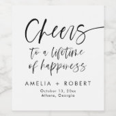 Moderne elegante kalligrafie juicht wijn label wijn etiket (Enkel label)