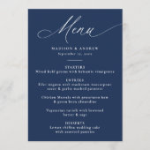 Moderne elegante kalligrafie marine bruiloft menu (Voorkant)