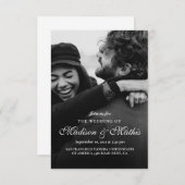 Moderne elegante kalligrafie met foto-bruiloft kaart (Voorkant / Achterkant)