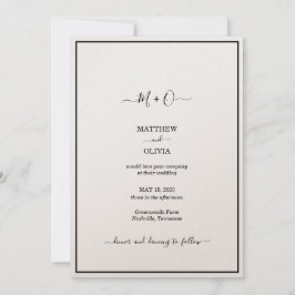 Moderne Elegante Kalligrafie Monogram Huwelijk Aankondiging