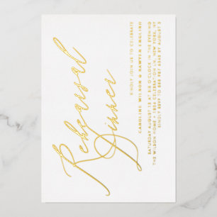 Moderne Elegante Kalligrafie Oefenavondeten Folie Uitnodiging