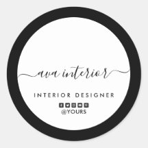 Moderne Elegante Kalligrafie Ontwerper B&W Social