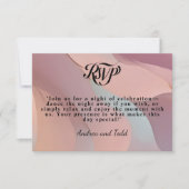 Moderne elegante kalligrafie pastel bruiloft RSVP kaartje (Voorkant)