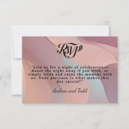 Moderne elegante kalligrafie pastel bruiloft RSVP kaartje