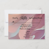 Moderne elegante kalligrafie pastel bruiloft RSVP kaartje (Achterkant)