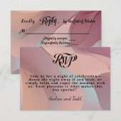 Moderne elegante kalligrafie pastel bruiloft RSVP kaartje (Voorkant / Achterkant)
