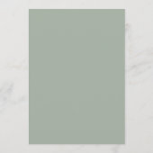Moderne elegante kalligrafie Sage Green Wedding Menu (Achterkant)