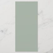 Moderne elegante kalligrafie Sage Green Wedding Menu (Achterkant)