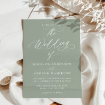 Moderne Elegante Kalligrafie Salie Groene Trouwdag