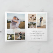 Moderne elegante kalligrafie script 8 foto bruilof bedankkaart (Binnen)