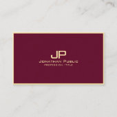 Moderne elegante kalligrafie Script Bordeaux & Gol Visitekaartje (Voorkant)