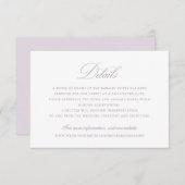 Moderne Elegante Kalligrafie Script Bruiloft Detai Kaart (Voorkant / Achterkant)