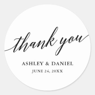 Moderne Elegante Kalligrafie Script Bruiloft Ronde Sticker