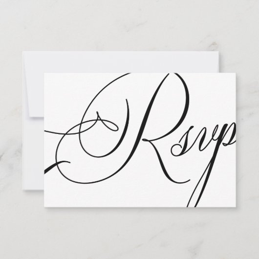 Moderne elegante kalligrafie script bruiloft RSVP kaartje (Voorkant)