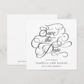 Moderne Elegante Kalligrafie Script Bruiloft Save The Date (Voorkant / Achterkant)