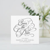 Moderne Elegante Kalligrafie Script Bruiloft Save The Date (Staand voorkant)