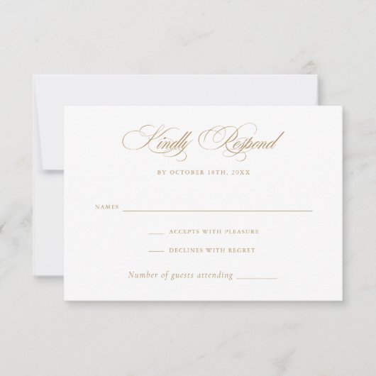 Moderne Elegante Kalligrafie Script Huwelijks RSVP Kaart (Voorkant)