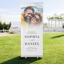 Moderne Elegante Kalligrafie Trouwfoto Welkom